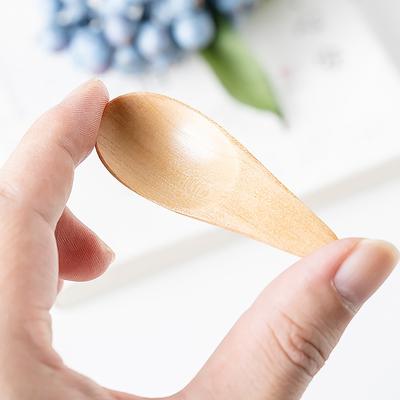 Wood Mini Tea Spoon Condiment Scoop Flatware Coffee Tea Small Mini Sugar Spoon Coffee Spoon Kitchen Gadgets 5Pcs 7X2.5Cm