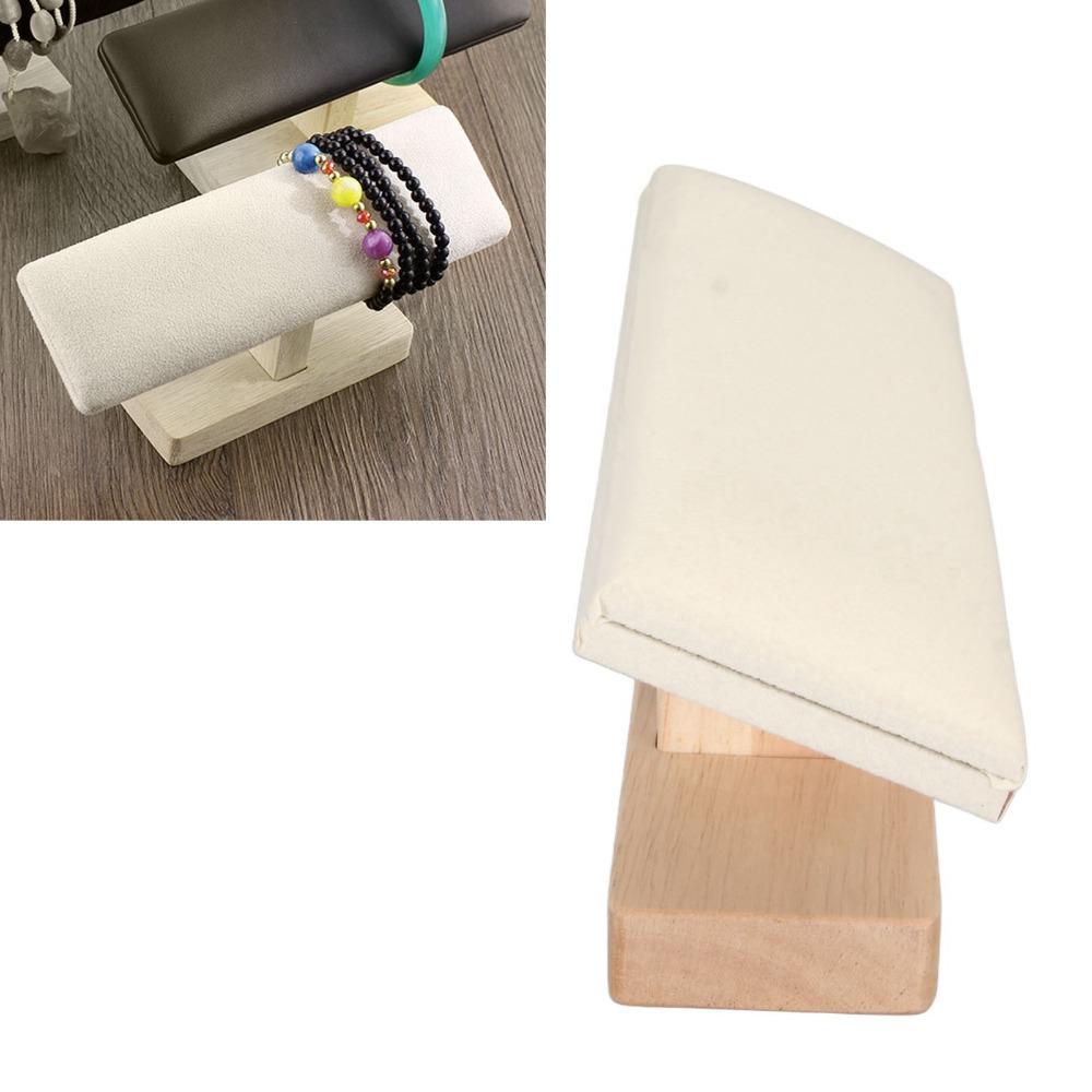 Beige T Bar Bracelet Holder Wood Jewelry Display Stand Watch Display Stand For Men and Women
