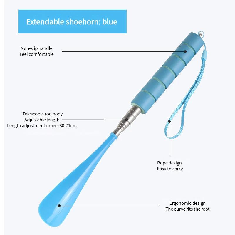 Elderly And Pregnant Women Long Stretchable Metal Shoehorn 30cm-71cm No Bending over Shoe Spoon Spatula for Easy Shoe Wear