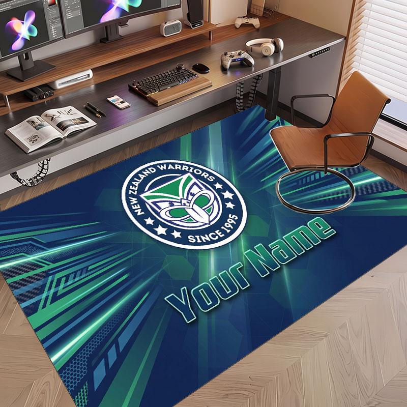 Custom Rug Wigan Warriors Pattern Print Name Text Soft Non‑Slip Floor Carpet for Home Indoor Decoration