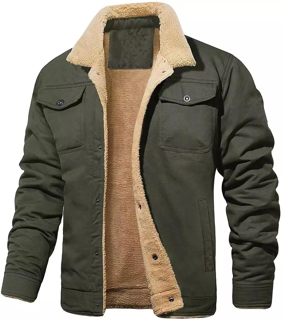 2025 Men's Thick Warm Plush Fleece Jacket Coats Autumn Winter Casual Thicker Jackets Outwear for Men Oversized Warm Clothes Male