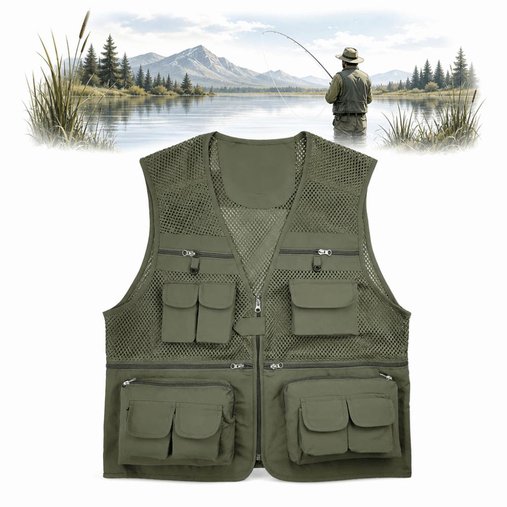 Breathable Mesh Travel Vest Lightweight Outdoor Vest Durable Fishing Vest  Safari