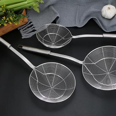 Long Handle Round Stainless Steel Colander Oil Filter Fried Food Grid Strainer Sale Goods