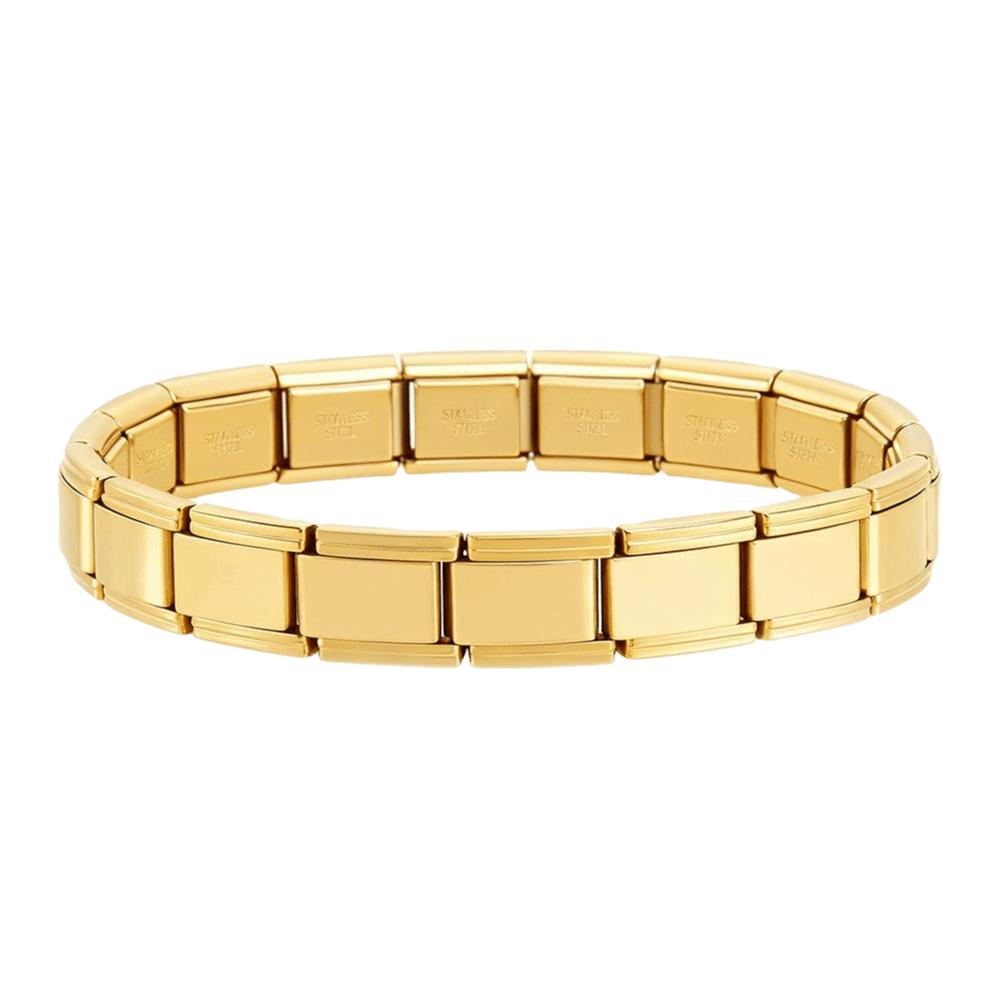 Stretchable Italian Chain Link Bracelet Square 9mm Modular Stainless Steel Bracelet Jewelry Making HipHop Elastic Hand Chain