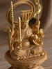 Miniature Buddha Uga Happi Benzaiten 11cm boxwood with gold paint Buddhist wood ornament Uga Happi (wood finish) - Benzaiten, Benzaiten, Ugajin,