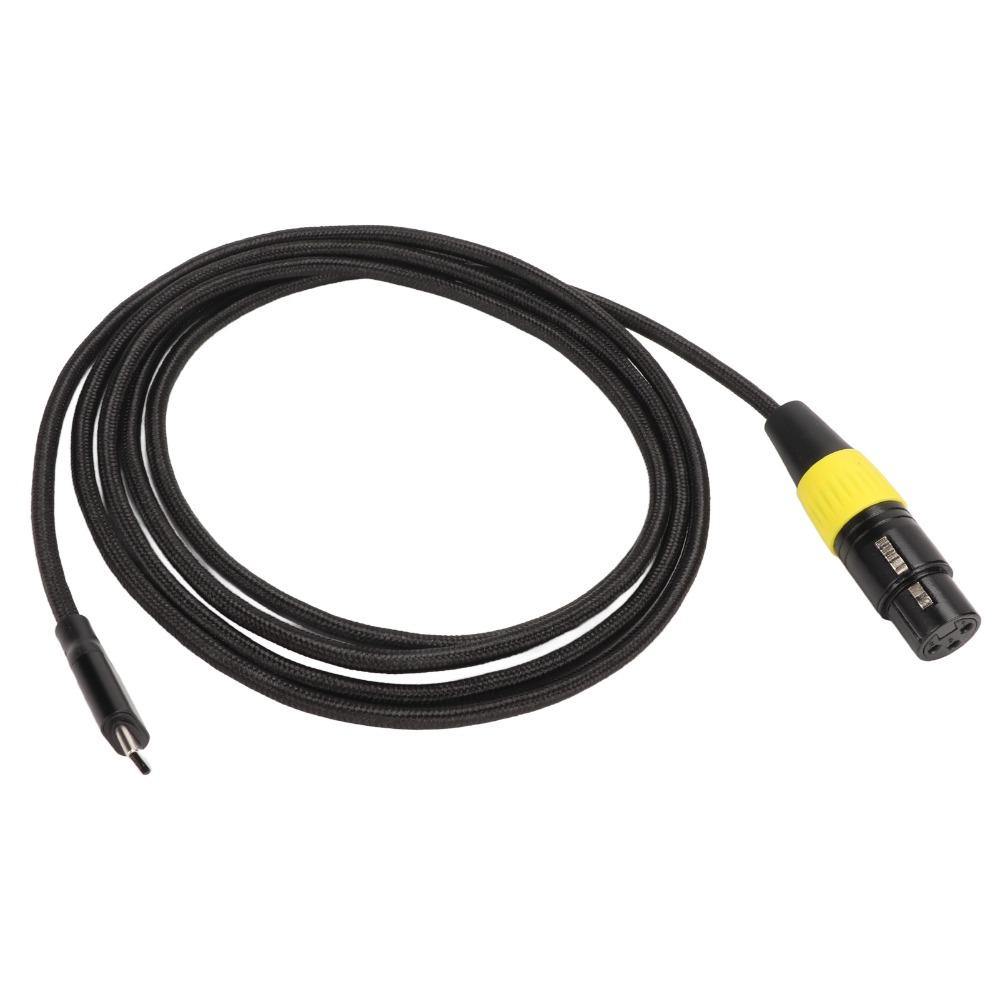 Flexible XLR to USB C Cable 3 Pin XLR USB C Microphone Cable XLR Female Connector Cable  For Tablet