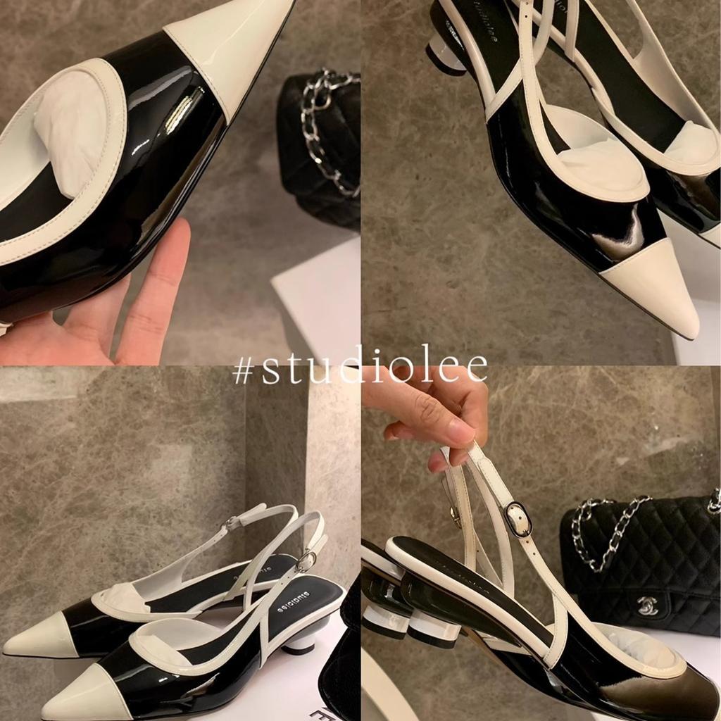 Grape mother studiolee spring new elegant versatile small pointed color matching after empty thin low heel single shoes women