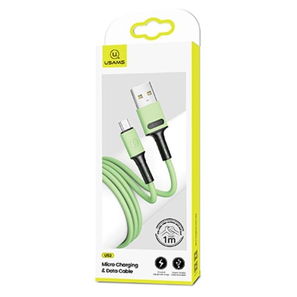 Usams Kabel U52 Microusb 2A Fast Charge1M Zielony/Green Sj435Usb02 (Us-Sj435)