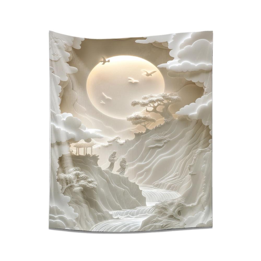 Enchanted Moonlit Landscape Wall Hanging Decorative Tapestry for Home Décor