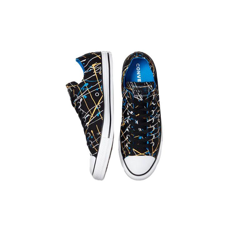 Converse Chuck Taylor All Star Sapatos de Lona Confortáveis de Cano Baixo Tênis Unissex Preto Amarelo 170810C
