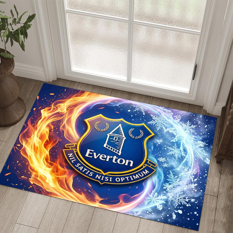 Everton Football Design Crystal Velvet Carpet Cozy Non?Slip Printed Rug For Bedroom Living Room Entrance