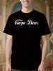 Koszulka Unisex z Graficznym Nadrukiem Carpe Diem - Czarna Codzienna Rou...