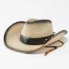 Embroidered cow head belt western cowboy hat new summer outdoor leisure sunscreen sunshade mountaineering straw hat