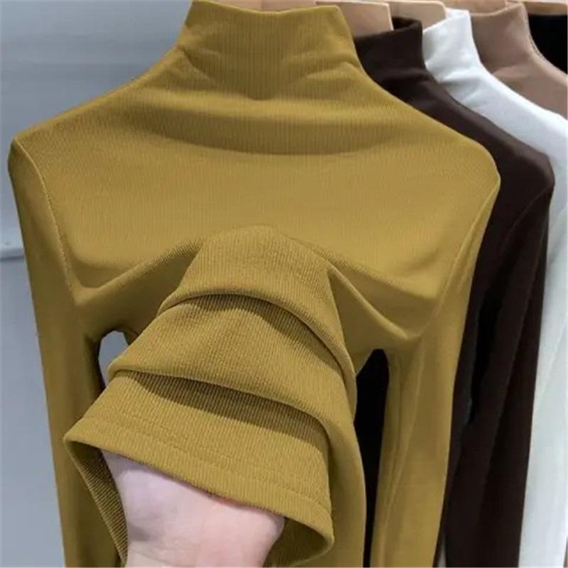 Women's Warm Half High Neck Base Shirt For Autumn And Winter