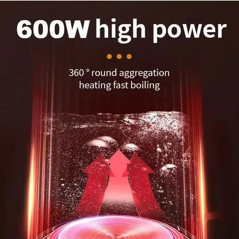 500ML Fast electric kettle household kettle double-layer automatic power-off stainless steel anti-dry kettle kitchen kettle