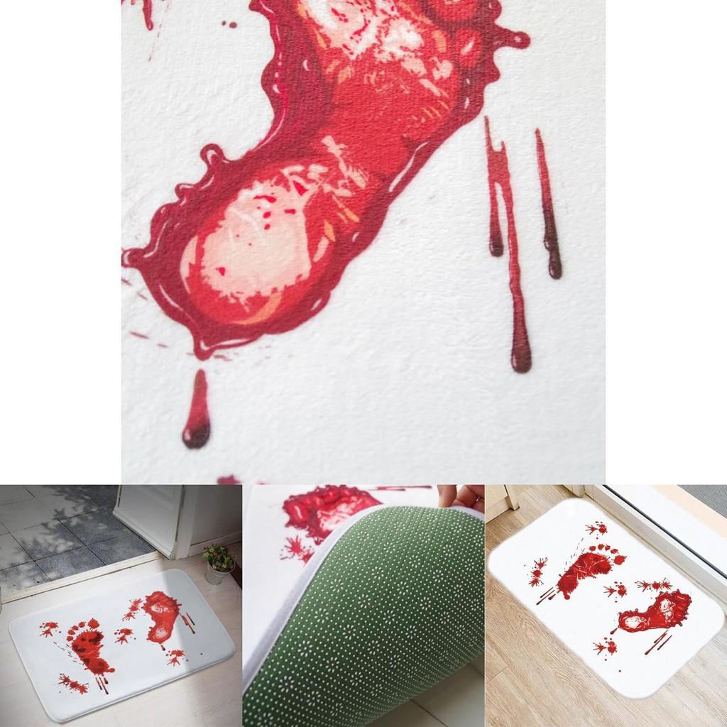 Halloween Blutfußabdruck Muster Bodenmatte mit wasserwaschbarem Material für Wohnzimmer und Küche
