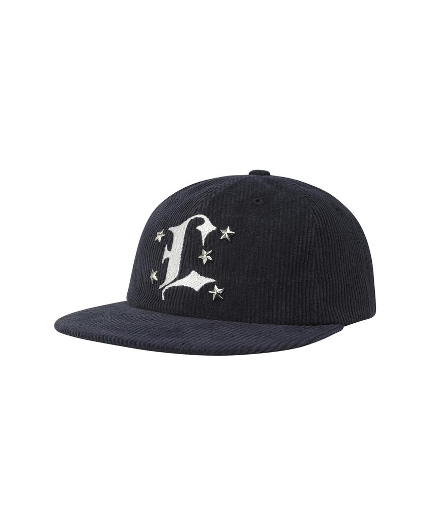 Lujeoseukeulleob Corduroy L Logo Studded Cap Navy
