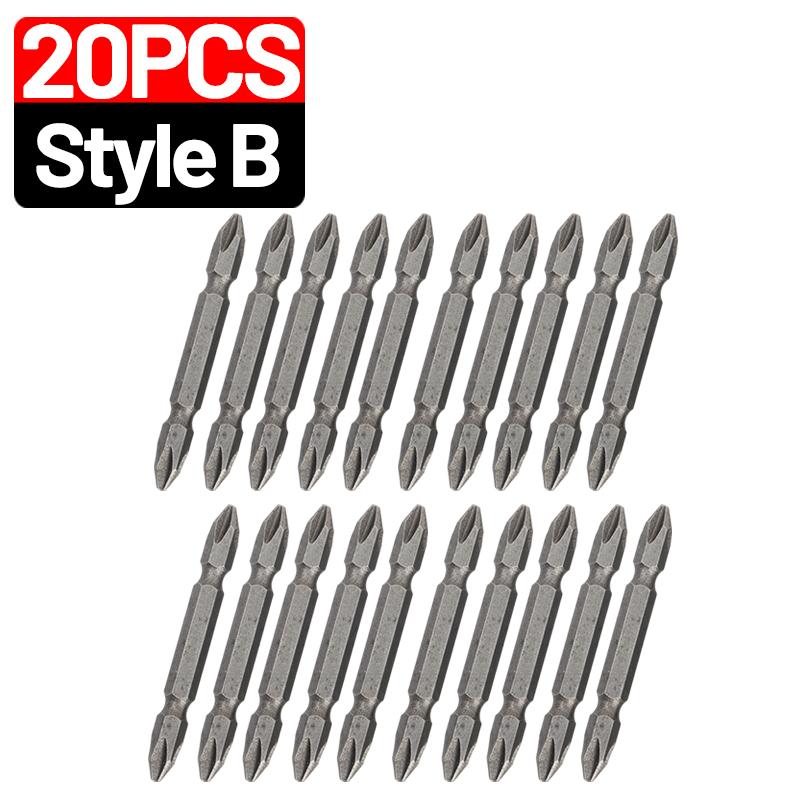PH2 Cross Slot Magnetic Screwdriver Bits S2 Steel Magnetic Double Head Torque Batch Head Drill Bit Electric Driver Power Tools