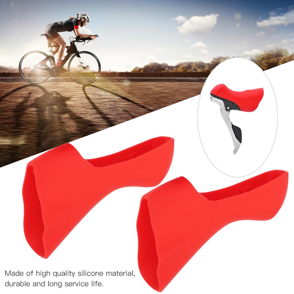 1Pair Bike Handlebar Cover Silicone Protective Comfortable Grips for Road Bicycle Cycling Accessory 4700 Rouge
