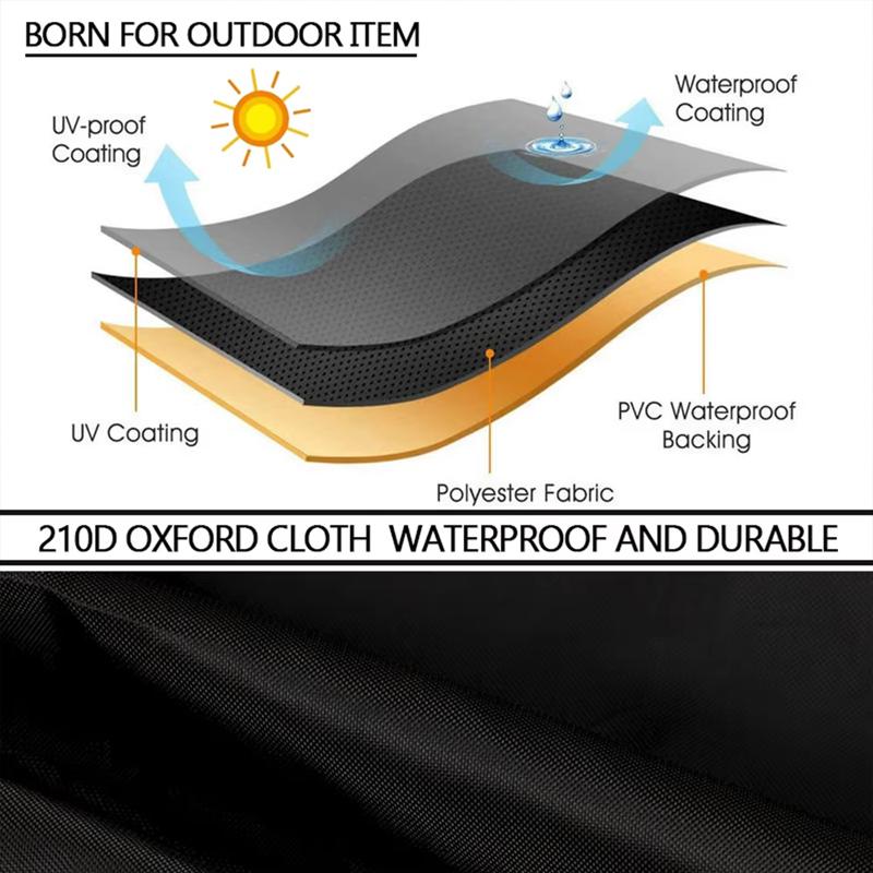 Quad Bike ATV Cover Universal 190T Waterproof Dustproof Motorcycle Vehicle Scooter Kart Motorbike Covers M L XL XXL XXXL Black