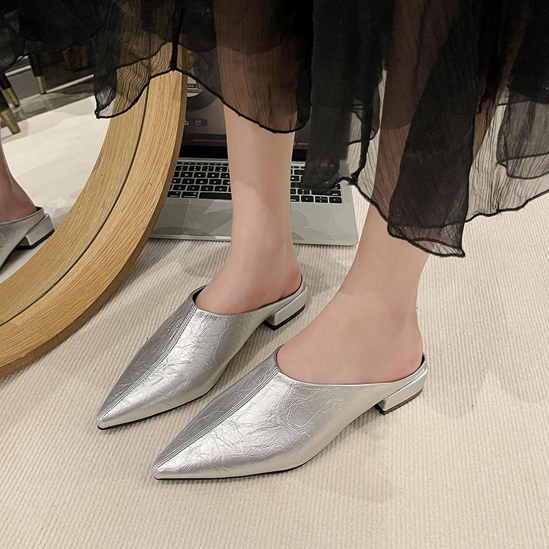 2026 Summer Fashion New  Shoes Women European Fashion Station Baotou Slippers Half-supported Outdoor Sandals Fashion Shoes