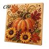 Relaxing Stress Relief Hobbies Autumn Faux Pearl Painting Kit, Fall Theme Art DIY Kit for Handmade Thanksgiving Presents Adults, Fox Pumpkin 3D Craft