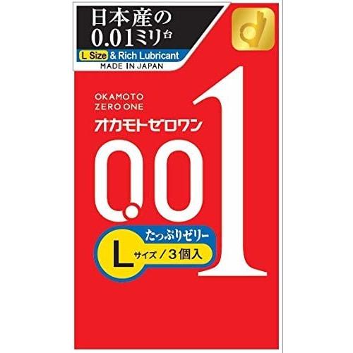 Okamoto Zero One 0.01mm L Size Plenty of Jelly 3 Pieces X 4 Pieces