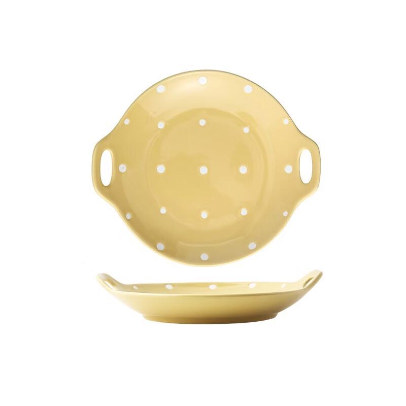 Yipan Polka Dot Series Ceramic Double Ear Plate