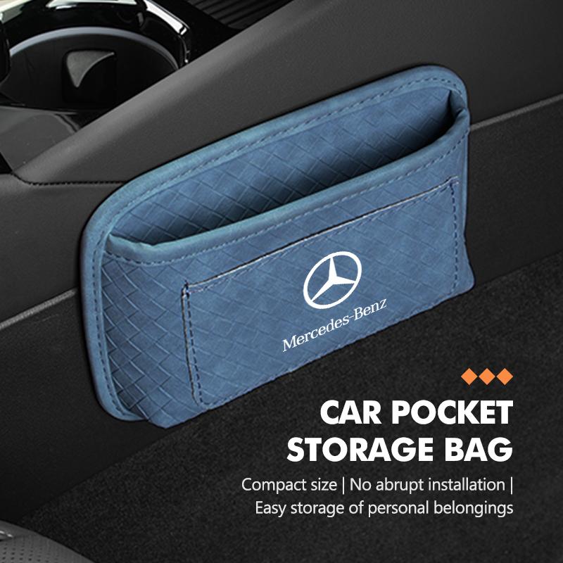Car Sticker Car Door Sticky Storage Pocket Seat Back Organizer Bag For Mercedes Benz AMG A C E S G Class W201 W210 W108 W204 W20
