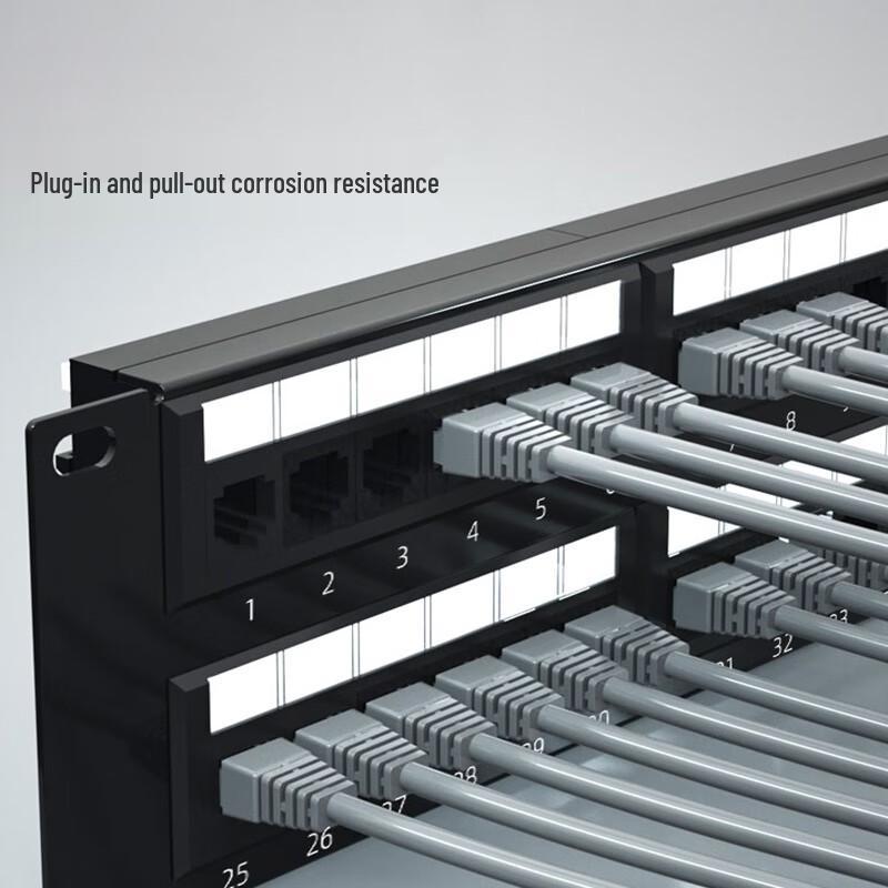 Qishao Cat5e 24-Port Tool-Less Rackmount Patch Panel
