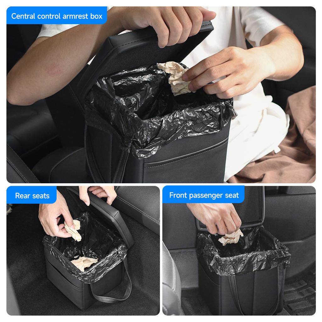 Faltbare Auto-Kofferraumbox Große Kapazität Auto Multifunktionale Werkzeugaufbewahrungstasche Verstauen Aufräumen Auto Mülleimer PU-Leder Autositz