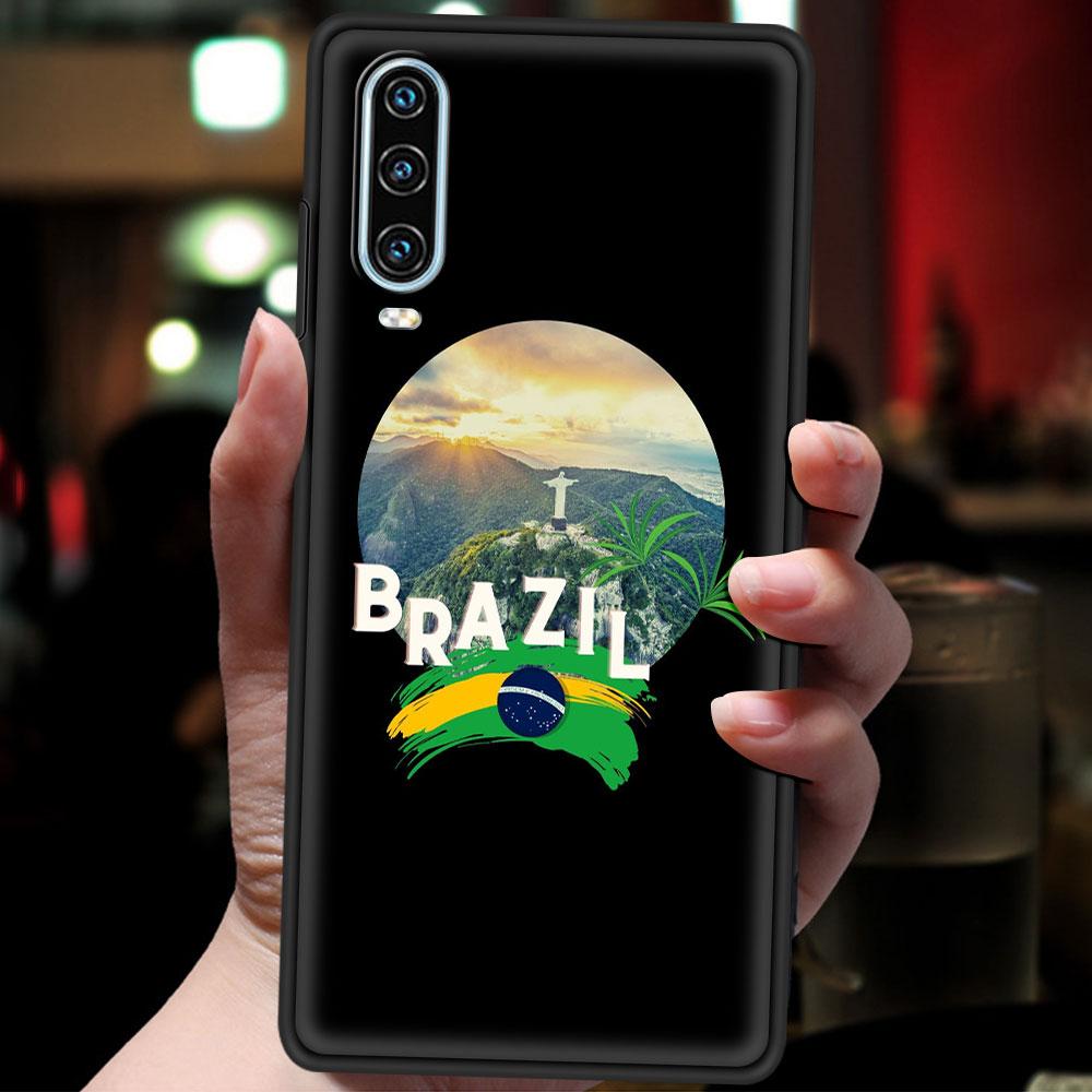 Brazil Brazilian Flag Football Phone Case For Huawei P30 Lite P50 Pro P20 P40 Lite E P Smart Z 2021 Y6 Y7 Y9 2019 Y6p Y9s Cover