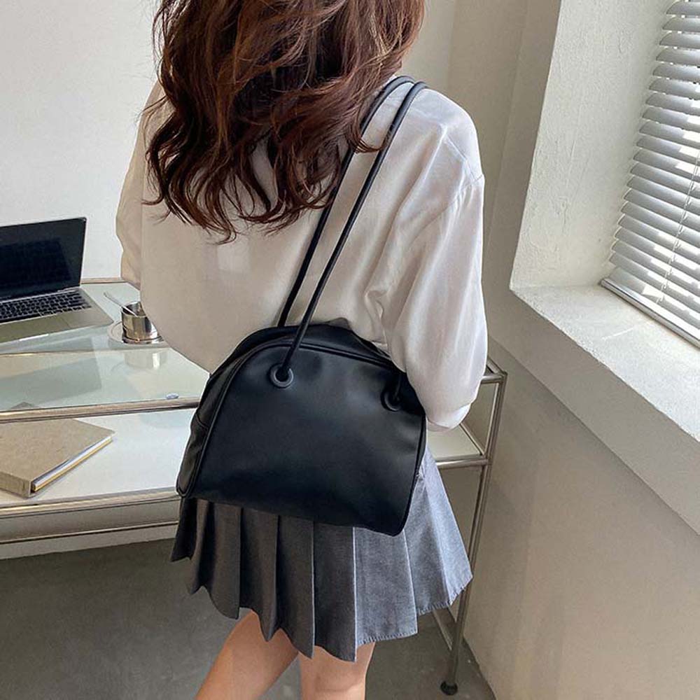 Elegant Soft PU Tote Bag Anti-splash Water Solid Color Shoulder Bag Square Underarm Bag  Women