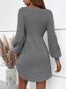 Women's Casual Woolen A-line Dress - Loose Fit Knitted Spring/Autumn Skirt