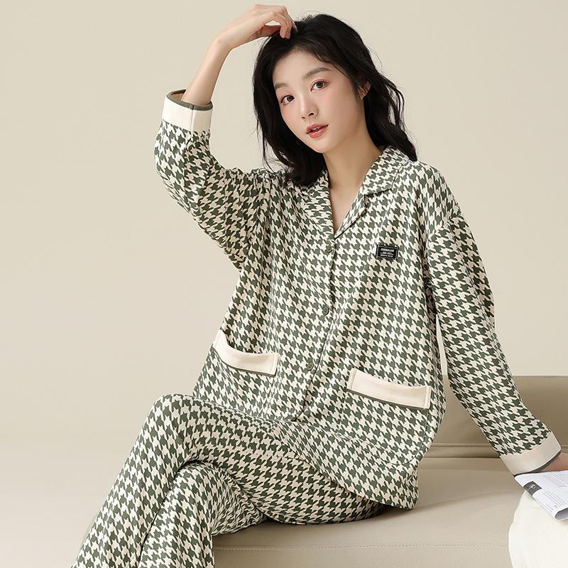 

Весенние и осенние хлопковые брюки с длинными рукавами, парные пижамы, мужская домашняя одежда, можно носить два комплекта L серый