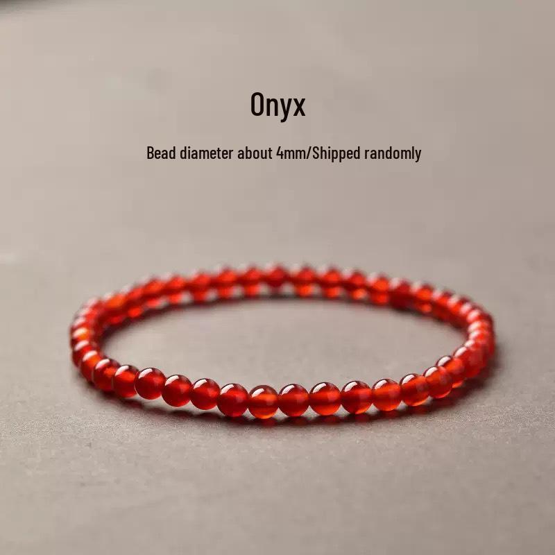 Red Agate Chalcedony Jade Bracelet for Women with Genuine Loose Beads