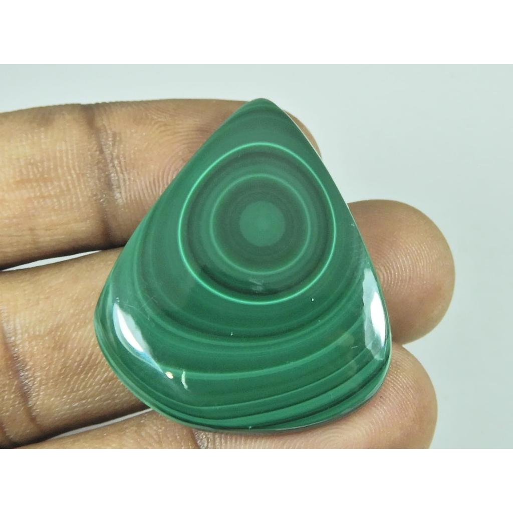 31X37X05MM Natural Green Malachite Pear Shape Cabochon Loose Gemstone 73Cts. G-256