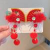 Cute Chinese Style Red Barrettes Hanfu Headwear Ancient Style Hair Clip  Girls