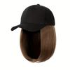 Cappellino Parasole Cappellino da Baseball con Estensione Capelli Parrucca Regolabile Nera Marrone per Donne