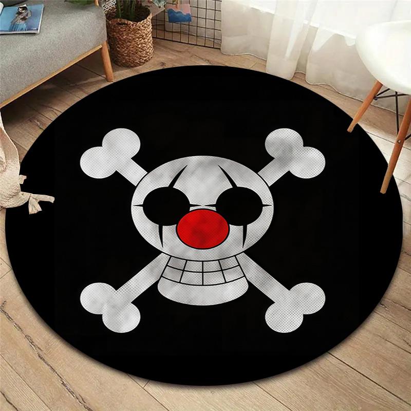 One Piece Logo Round Area Rug Carpet Rug For Living Room Bedroom Sofa Playroom Decor Nonslip Floor Mat