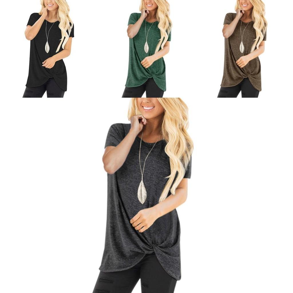 Stylish Women's Tunic Tops Short Sleeve Summer Loose Blouse Plus Size Shirt T-shirt