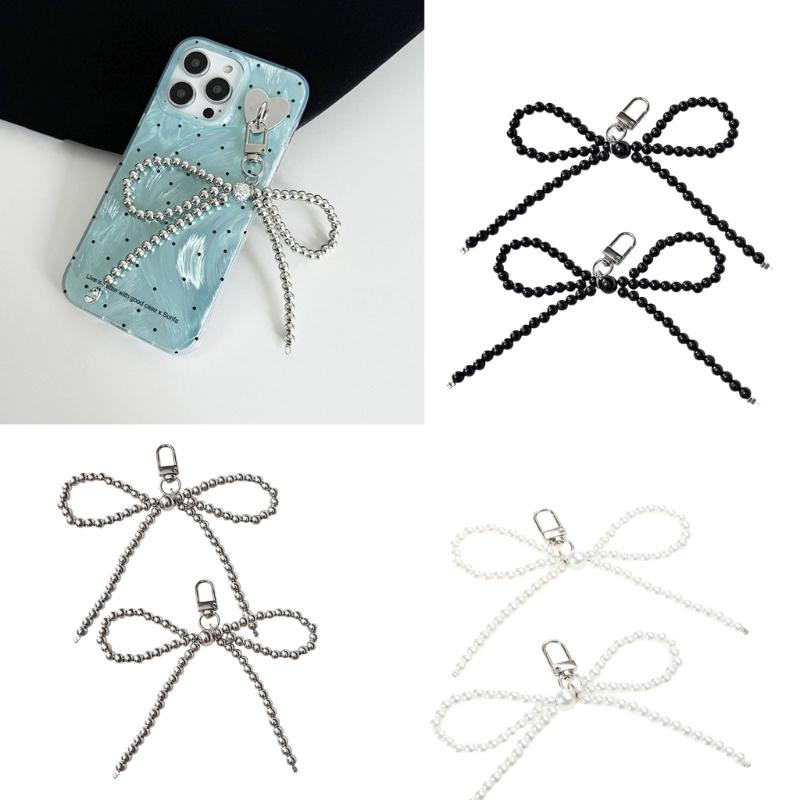Bowknot Phone Charm Strap Keychain Phone Lanyard String Women Bag Pendant Gift