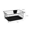 Stainless Steel Luxe Black Steel Dish Drainer with Drain Tray, Detachable Cutlery Stand | Bartan Plate Drying Basket Stand (Black), 55.3 X 37 X 23 Cm