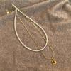 Handmade Tiger Eye Stone Layered Necklace Women Geometric Minimalist Choker Chain Jewelry Accessory