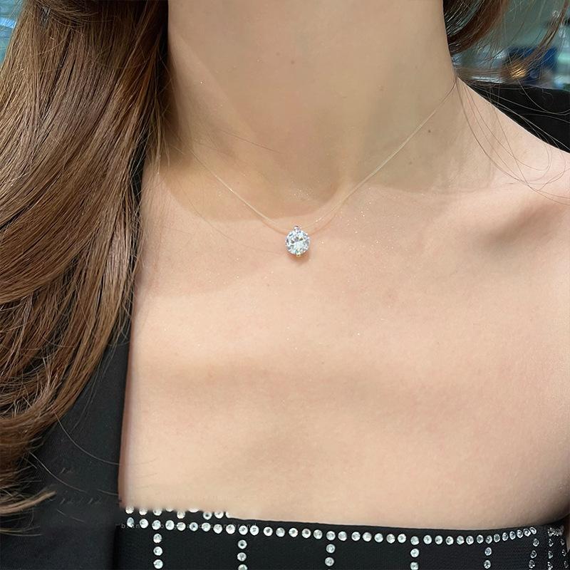 

Циркониевое круглое ожерелье-подвеска, легкая роскошь, высокое чувство, нишевый дизайн, цепочка для ключицы, модный темперамент, универсальное изысканное ожерелье