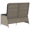 Vidaxl Foldable Garden Bench With Cushions, Grey, Poly Rattan