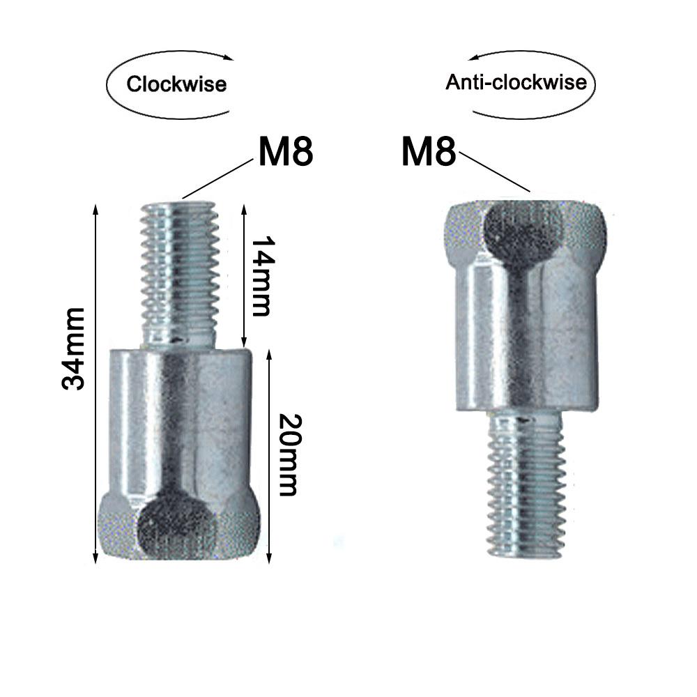 1 Stück 8mm 10mm Spiegeladapter Schwarz Silber Metall Rückspiegel Bolzen Schraube Gewinde Umwandlungsbolzen Motorradspiegel Schraube Linksgewinde Rechtsgewinde