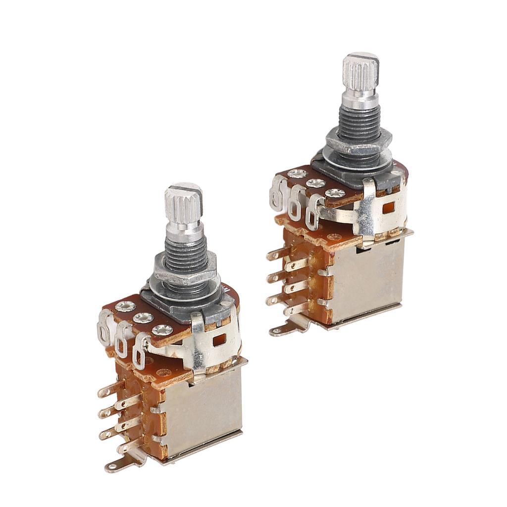2PCS Guitar Potentiometer A1M B1M Combination 18mm Knurled Shaft Electric Bass Pots for Volume and T