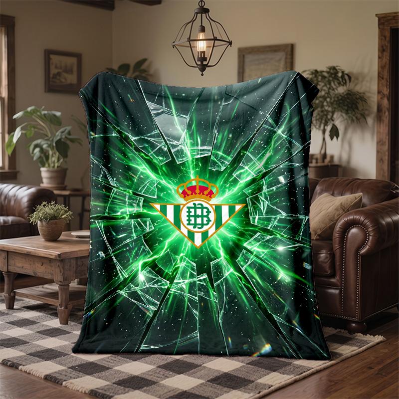 Real Betis Football Print Flannel Blanket Soft Warm Sofa Bed Throw Blanket For Home Office Bedroom