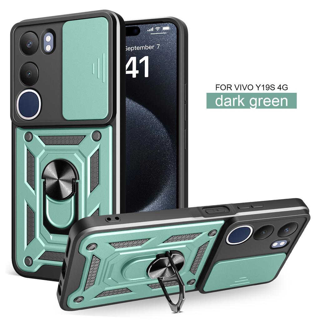 For Vivo Y29 5G Case Vivo Y19S 4G Phone Case Vivo Y19S Pro Magnetic Ring Holder Armor Phone Case Slide Camera Protect Back Cover